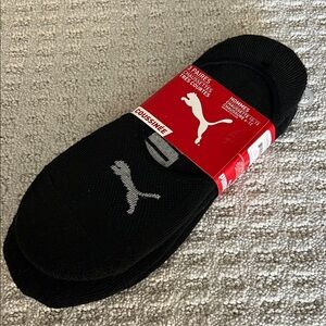Puma Men's Black Cushioned No-Show Socks